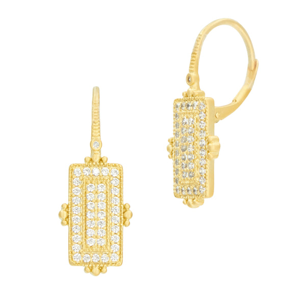 Amazonian Allure Pavé Bar Drop Earrings